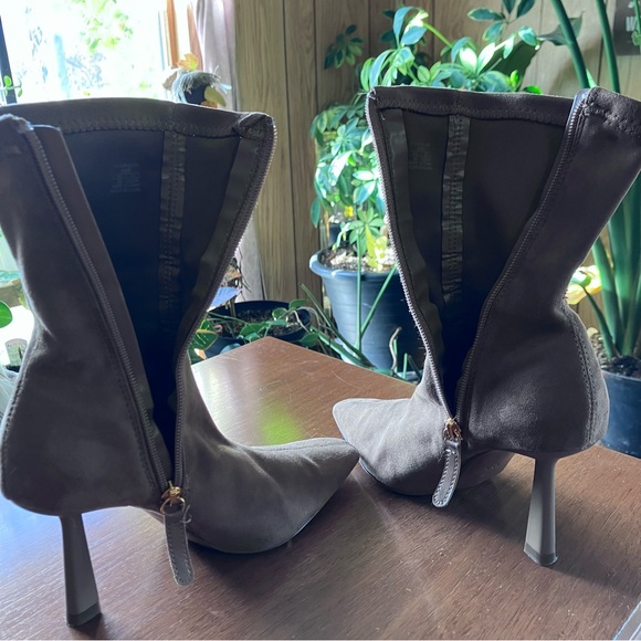 Zara Brown Sock-Style Suede Stiletto Ankle Boots Women’s Size 6 - Picture 7 of 13